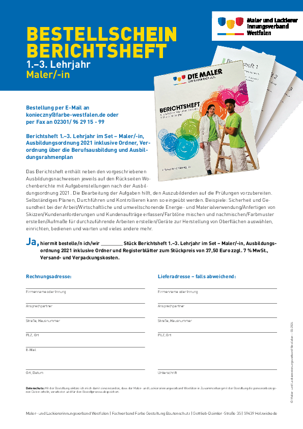 werdeMaler Aktuell Berichtsheft 1 3 Lehrjahr Maler in Inklusive werdemaler-aktuell-berichtsheft-1-3-lehrjahr-maler-in-inklusive